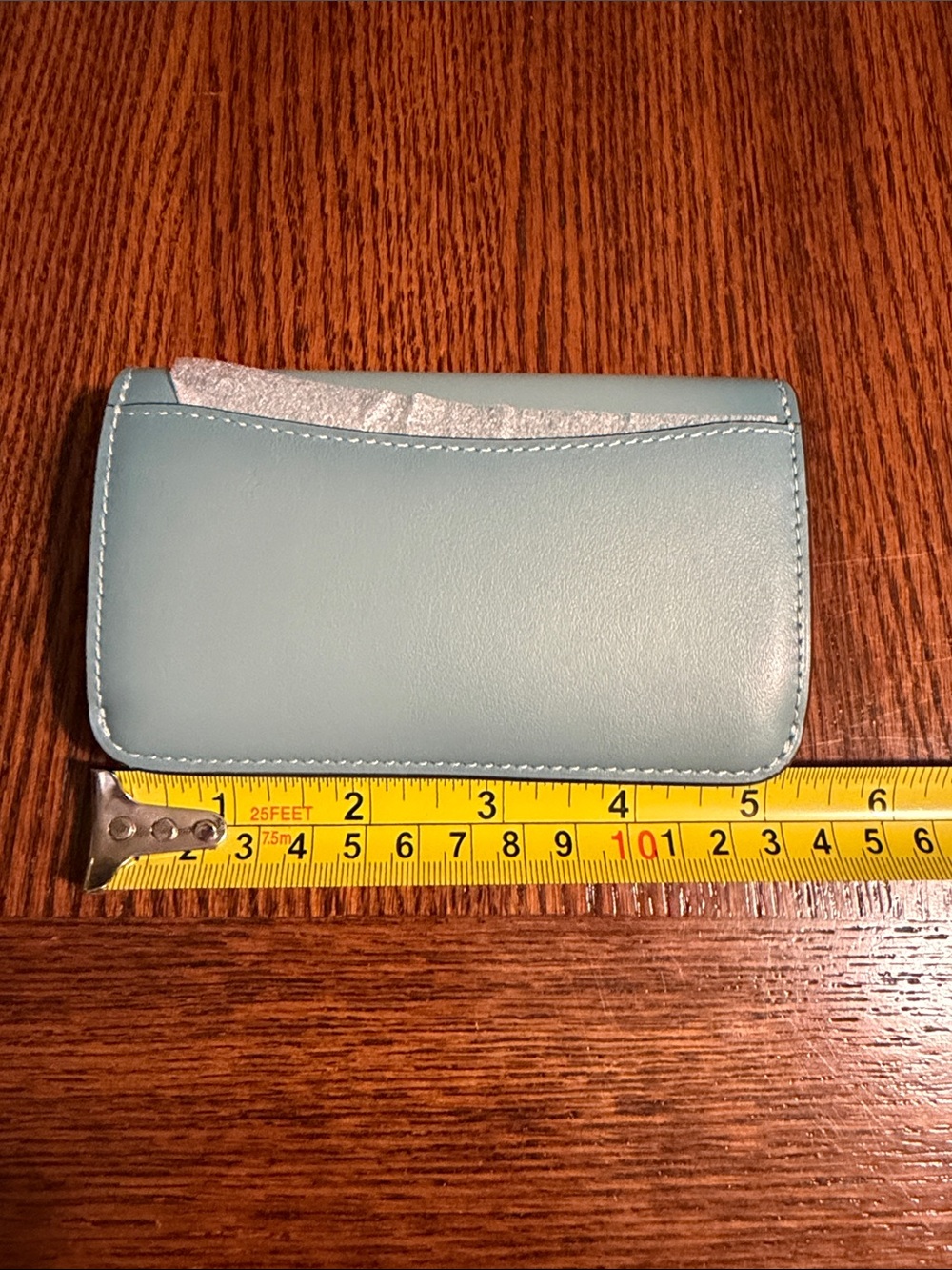 Coach Powder Blue Leather Card Wallet with Silver C Logo - Picture 5 of 6